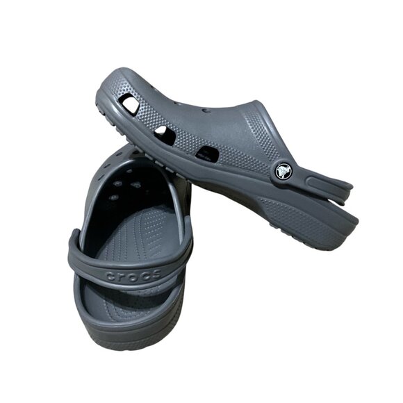 Classic Crocs Gray Unisex Clogs W/ Adjustable Back Strap Lightweight Water-Resis - Picture 2 of 10